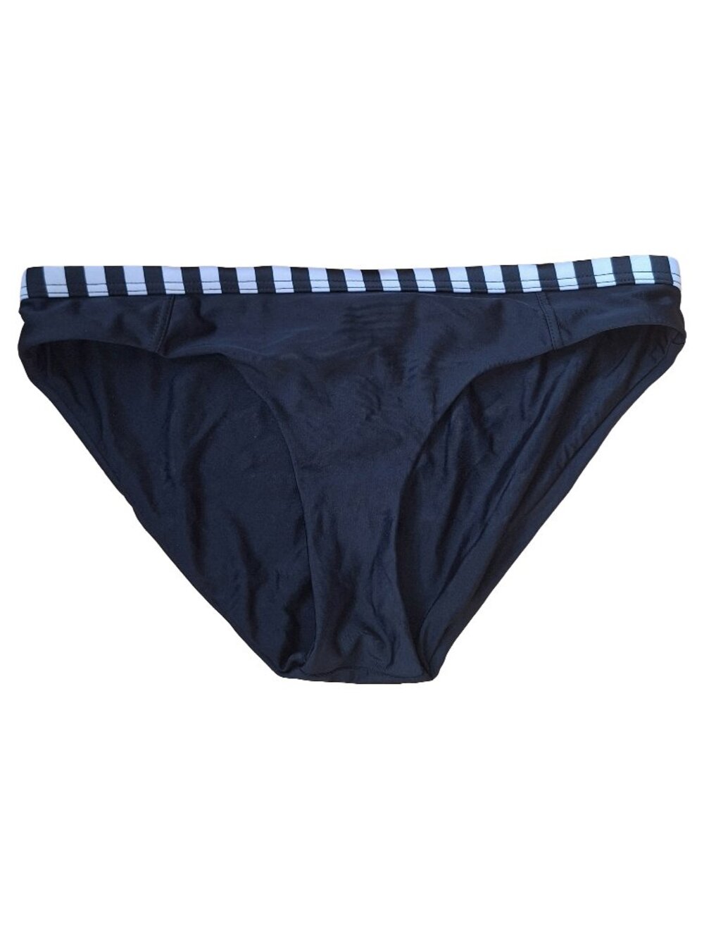 Simons Black Bikini Bottom Striped Waistband